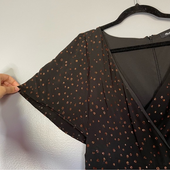 Madewell Lucie V-Neck Smocked Mini Dress in Oval Polka Dot - size 10 - Picture 6 of 15